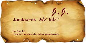 Jandaurek Jákó névjegykártya
